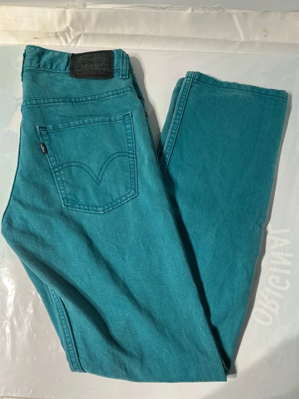 Vintage Y2K Levi's 511 Slim Skinny Jeans Teal aesthetic streetwear Denim 28x28